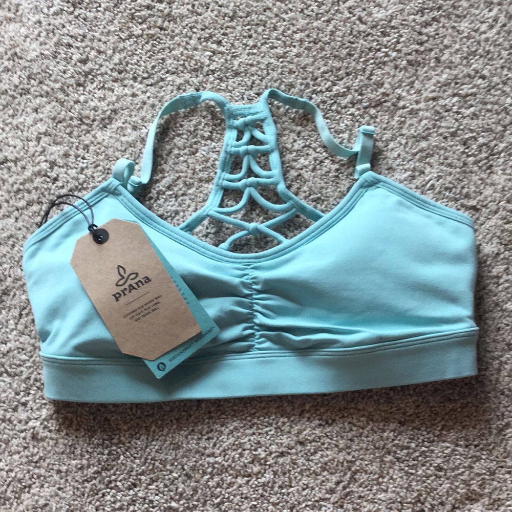 PrAna cyan sports bra.